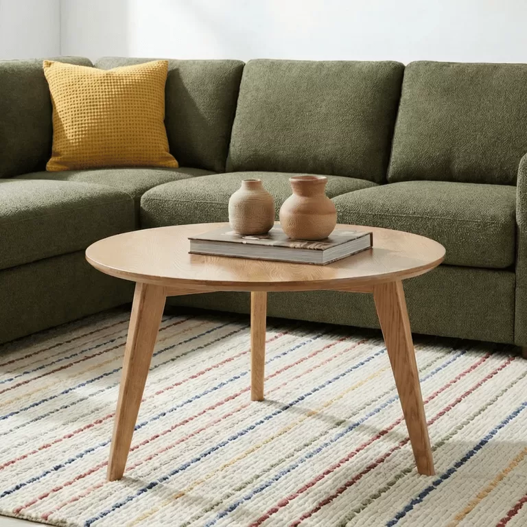 Oaklo Round Coffee Table – Natural Wood