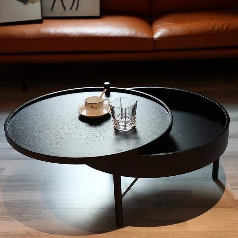 Orion – Rotating Top Coffee Table – Natural Wood